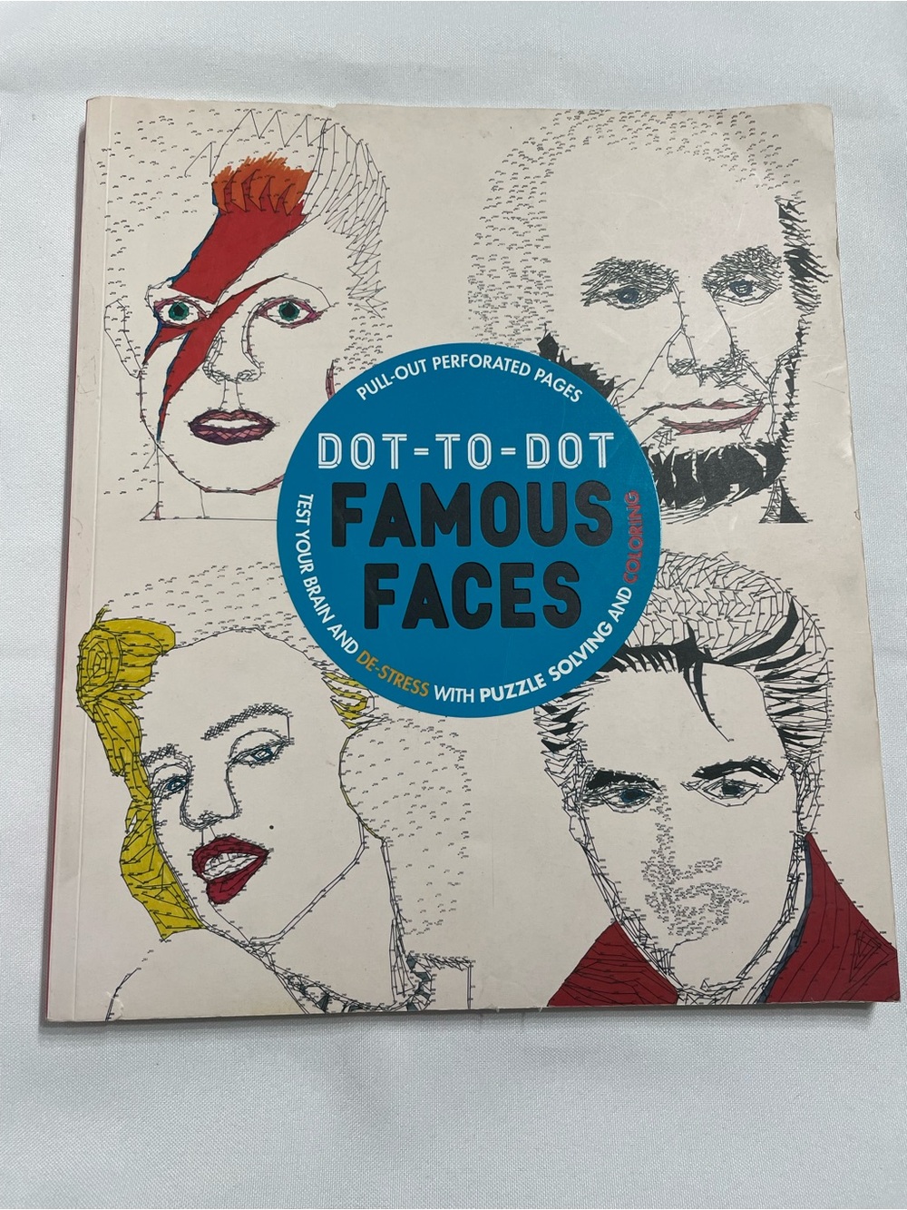 Dot-To-Dot: Famous Faces puzzle & coloring book features intricate portraits